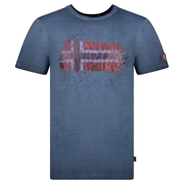 T-Shirt Men Short Sleeve with Navy Flag