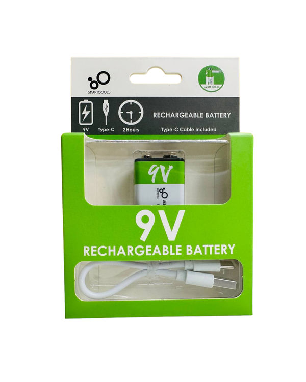 SmarToools 9V Type-C Lithium Rechargeable Battery