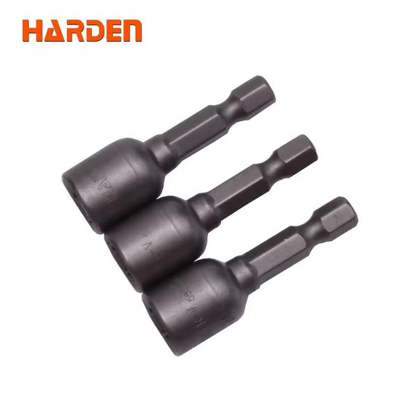 HARDEN 3Pcs Magnetic Nut Drivers Socket ( 8mm | 10mm ) Roofing Socket 45mm Long 550612 | 550614