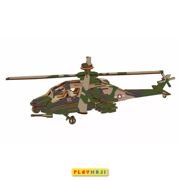Boeing AH-64 Apache 3D Wooden DIY Model