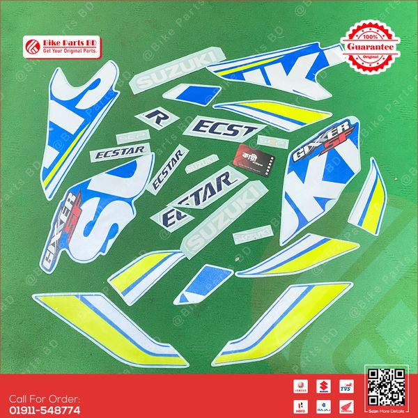 Full Set Sticker for Suzuki Gixxer SF (Old Model, Blue Ester) bike.