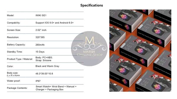 Imiki SE1 Smart Watch (Bluetooth Calling) - Image 10