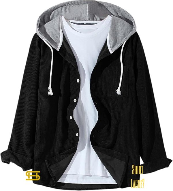 corduroy hooded shirt for winter 0059