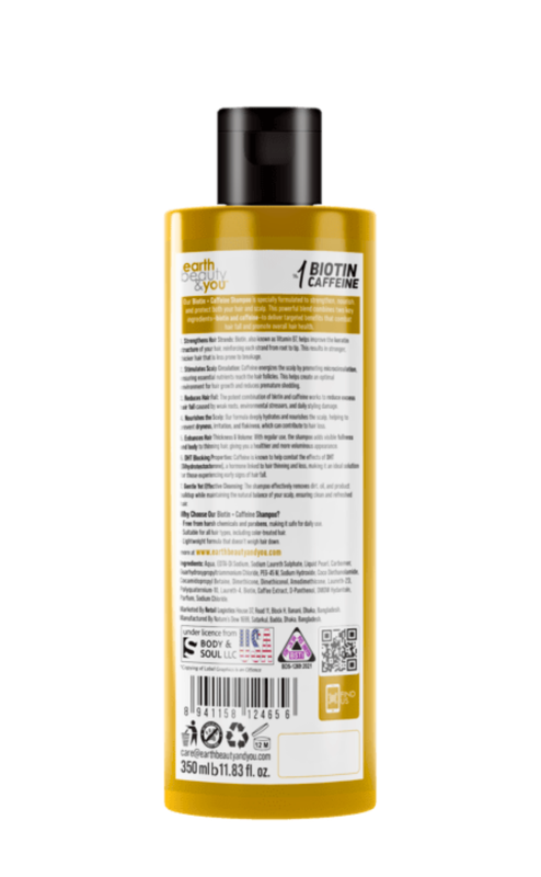 Earth beauty & you No 01 Biotin Caffeine Anti-Hairfall Shampoo 350ml - Image 2