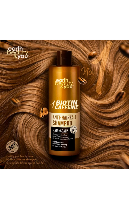 Earth beauty & you No 01 Biotin Caffeine Anti-Hairfall Shampoo 350ml - Image 4