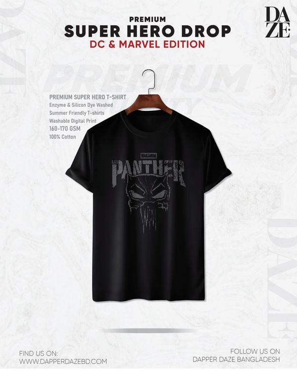 SH0123 Super Hero Black Panther T-shirt