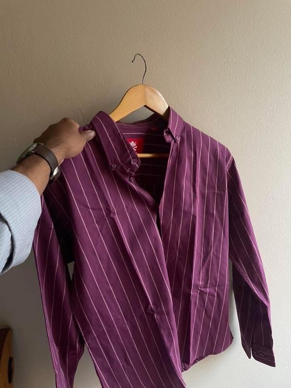 Maroon oversized full sleeve shirt