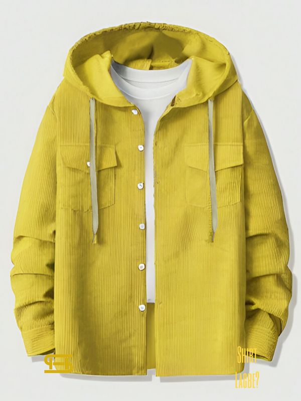 corduroy hooded shirt for winter 0051