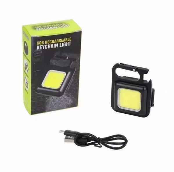 Universal Multifunctional Emergency worklight Portable Mini LED Keychain Flashlights COB Work Light USB Charging Camping Outdoor Fishing Torch Lamp