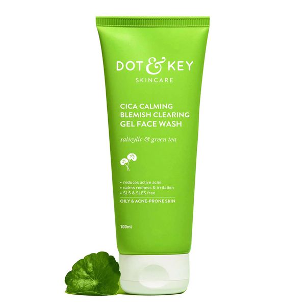 Dot & Key CICA Face Wash for Acne Prone Skin, 2% Salicylic Acid with Green Tea