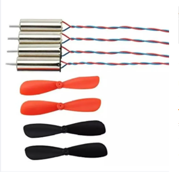 4 Mini Colaless Motors With Propeller Blades For Rc Aircraft Helicopter - Enhance Rc Projects 4 Mini Colaless Motors Featuring Propeller Blades