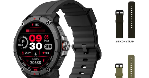 Udfine Watch GS 1.38″ HD Display Bluetooth Calling Alexa with GPS Smartwatch Double straps – Black Color