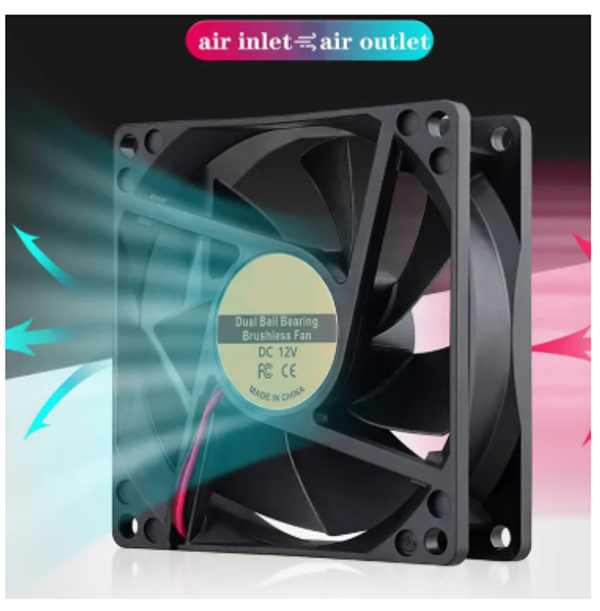 12V 4"Inch Cooling Fan Square Shape 90×90×25 mm Exhaust Fan Radiator for Computer CPU Egg Incubator Electric Device Heat Dissipation Fan