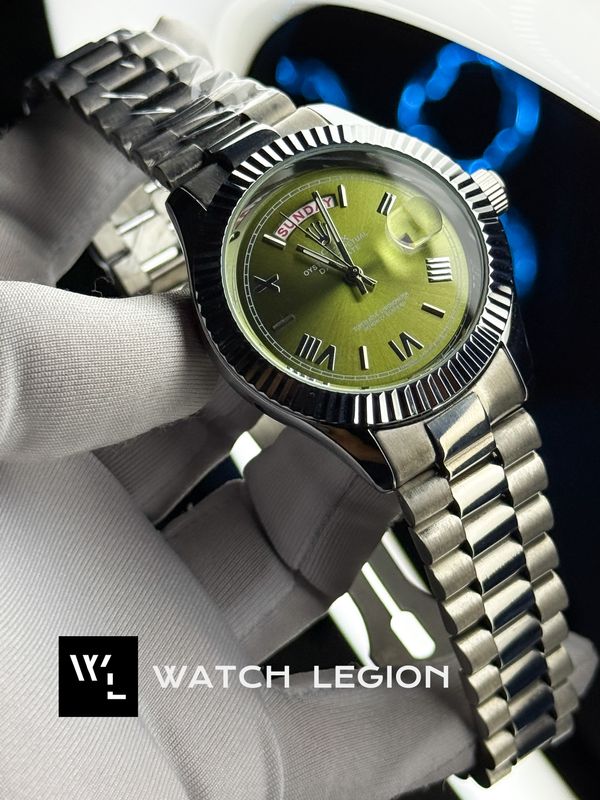 ROLEX DAY DATE SILVER - GREEN