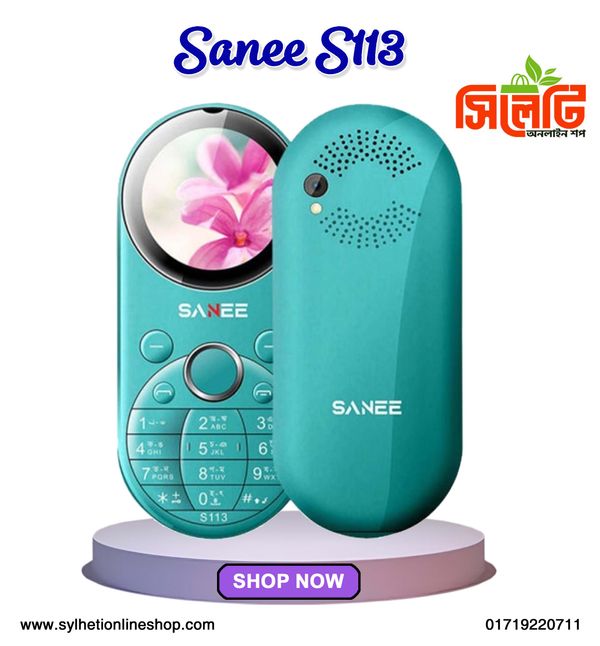 Sanee S113 Dual Sim Stylish Button Phone (Blue)