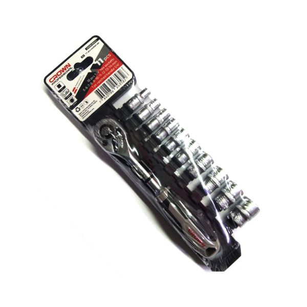 CROWN Professional 11 Pcs 1/4" Socket sets, 1/4inch, CR-V, 11pcs, Atomization; CPHSW-RXA14