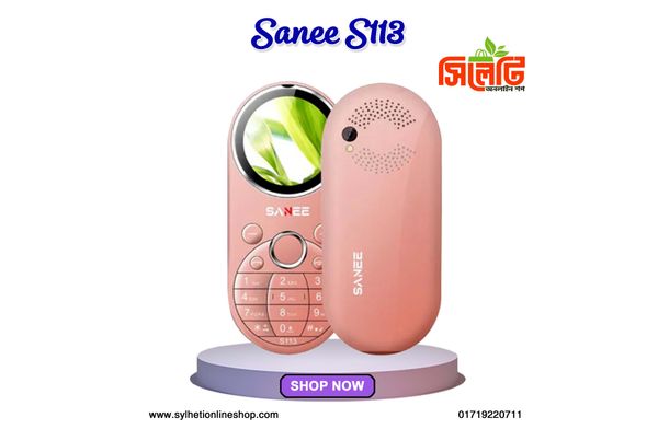Sanee S113 Dual Sim Stylish Button Phone (Pink)