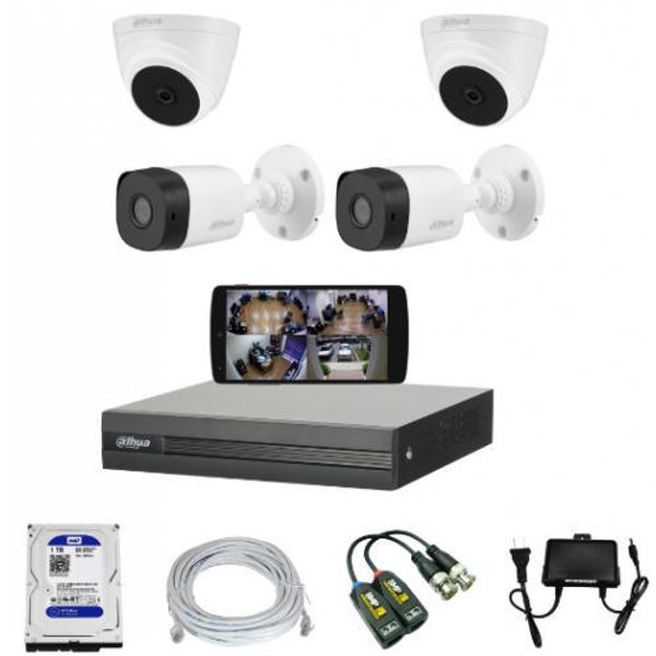 CCTV Packege 4 Channel Dahua DVR 4-Pcs Camera 500GB HDD