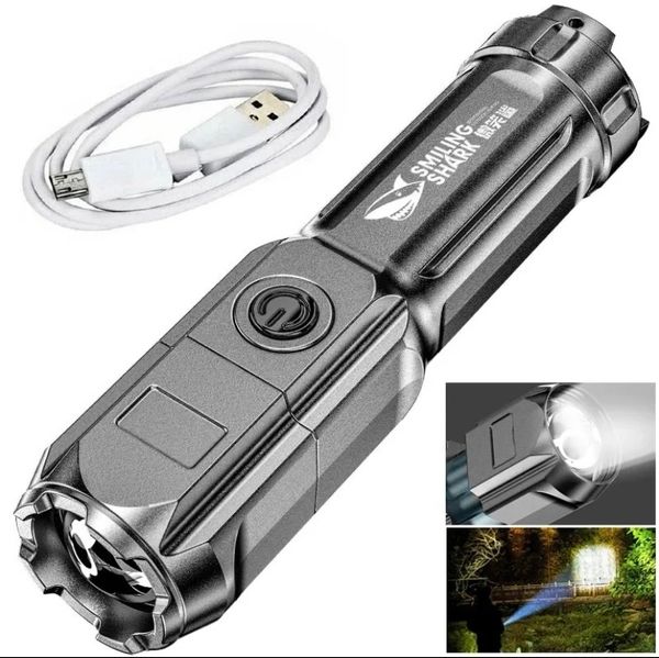 torch light Ultra Bright Flashlight ABS Strong Light Focusing Led Flash Light Rechargeable Zoom Xenon Forces Outdoor Multi-function TorchParty Packs Sets