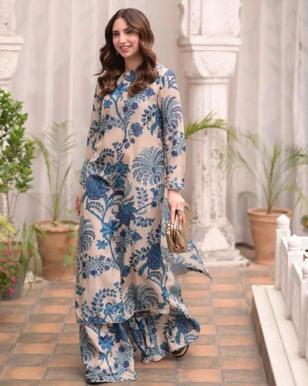 Blue Bloom – 2PC Blue Print Cotton Co-Ord Set