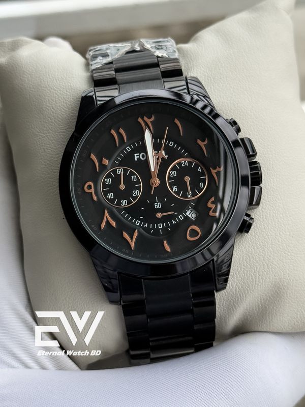 FOSSIL CHAIN FULL BLACK RG DIGIT CHRONO ACTIVE