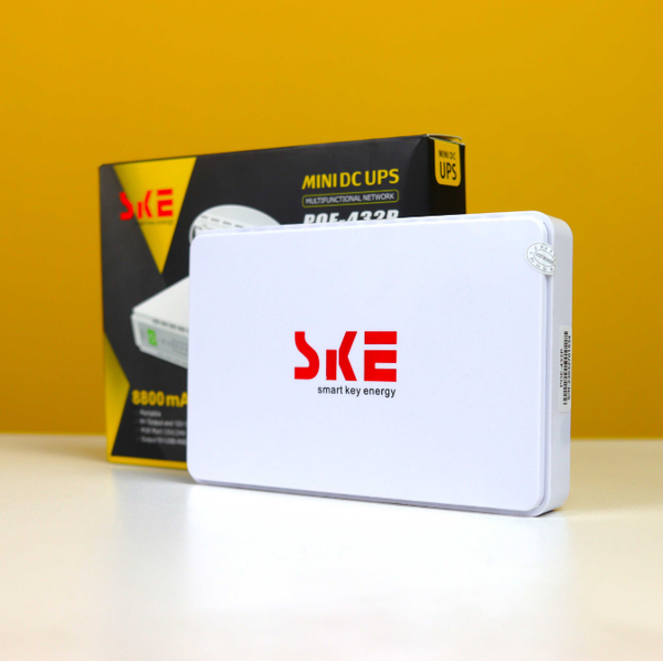 SKE 432P mini UPS for Router, ONU, Camera – 25 Watt 5v 9v 12v & PoE support 15/24v