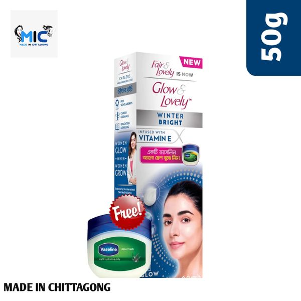 Glow & Lovely Cream Winter (Aloe Fresh Petroleum Jelly 9ml Free)