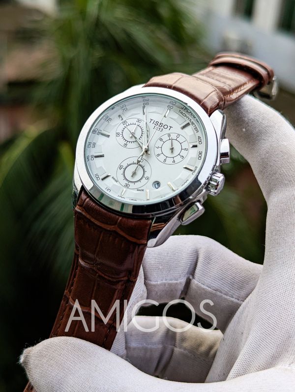 Tissot 1853 White Dial, Brown Belt