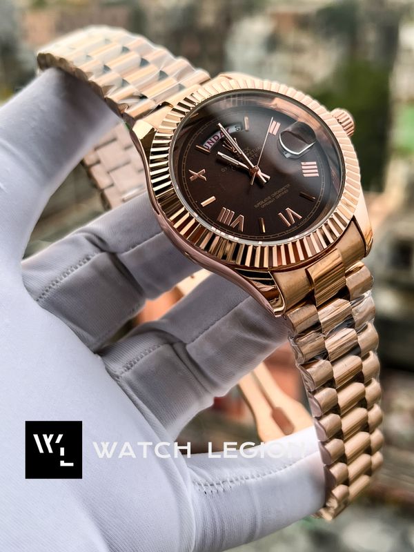 ROLEX DAY DATE ROSE GOLD - BROWN