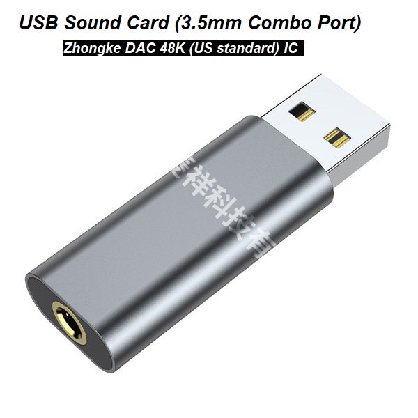 USB Audio Adapter Sound Card - USB to 3.5mm (combo Port) Headphone and Mic Converter for Enhanced PC Audio Experience