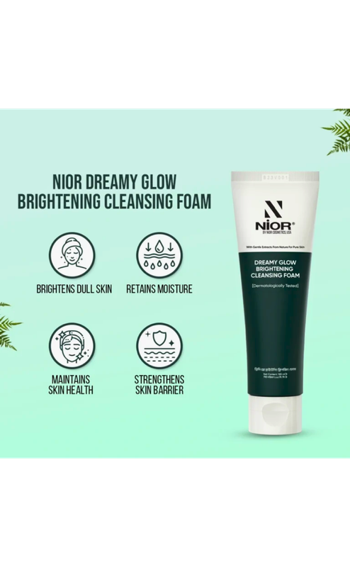 Nior Dreamy Glow Brightening Cleansing Foam 120ml - Image 2