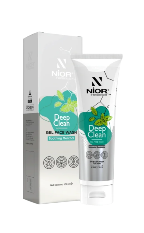 Nior Deep Clean Gel Face Wash Soothing Menthol 100ml - Image 4