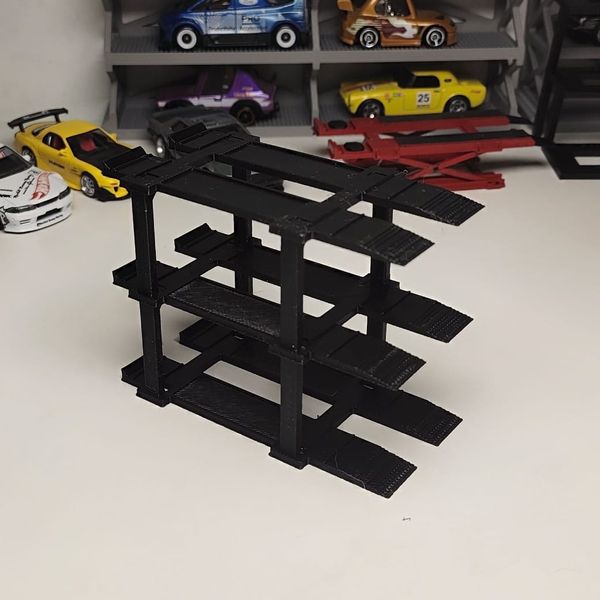 1:64 Parking Scene 3 Cars in 1 Black