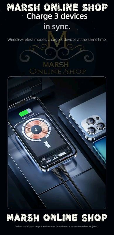 💥USAMS CD184 10000mAh PD 20W Aluminum Magnet WirPower Bankeless - Image 6