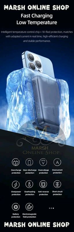 💥USAMS CD184 10000mAh PD 20W Aluminum Magnet WirPower Bankeless - Image 10