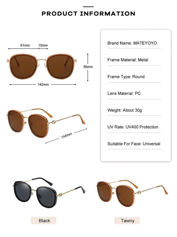 🕶️MATEYOYO Fashion Sunglasses Round Women Eye Sunglasses Korean Style - Image 15