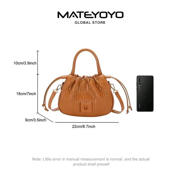 👜MATEYOYO Women Shoulder Bag Soft PU Bags Drawstring Bag Fashion - Image 5