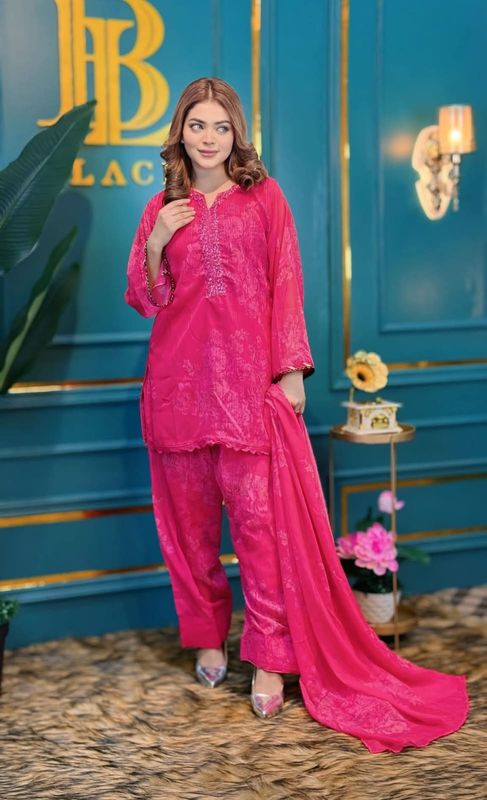 Magenta Indian style Three Piece