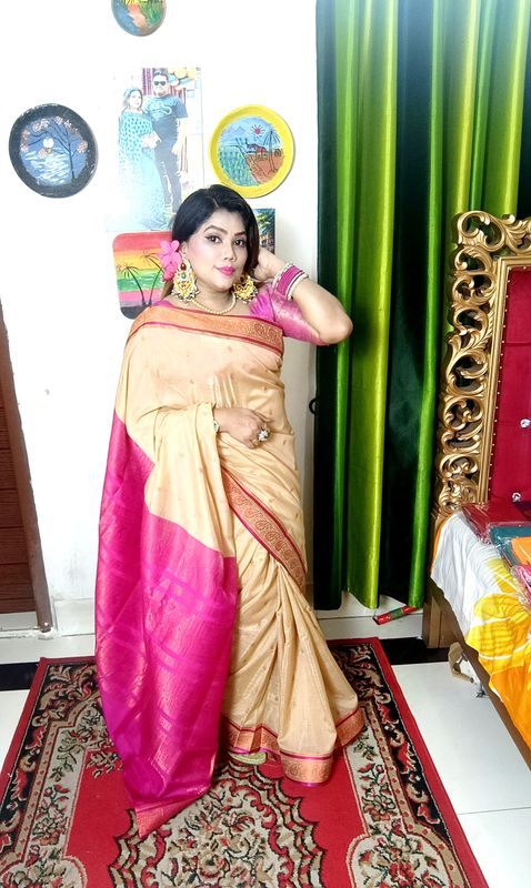cotton gaduwal saree
