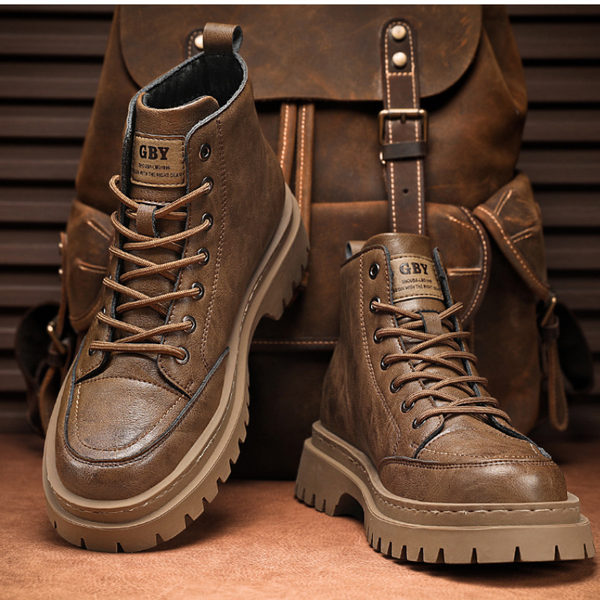 NEW RETRO HIGH-TOP MARTIN LEATHER BOOTS