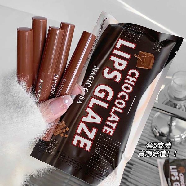 Velvet matte chocolate lips glaze 5 PCs set Available in stock
