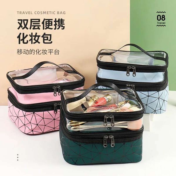 Multifunctional double layer transparent Cosmetics beg4