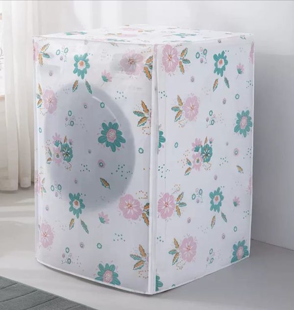 (Front Loading Washing Machine Cover Flower Design) (58x62x85CM Size) Waterproof Cover Dust Cover