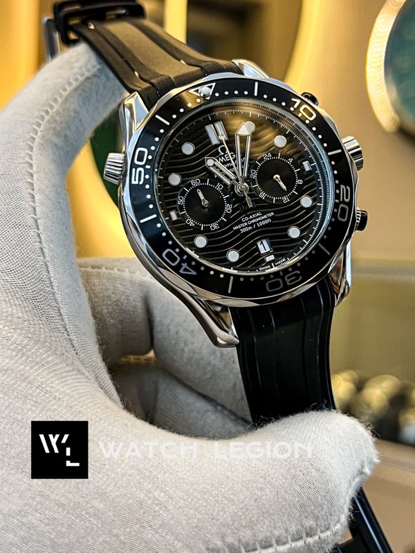 OMEGA SEAMASTER FIBER BELT BLACK CASE SILVER