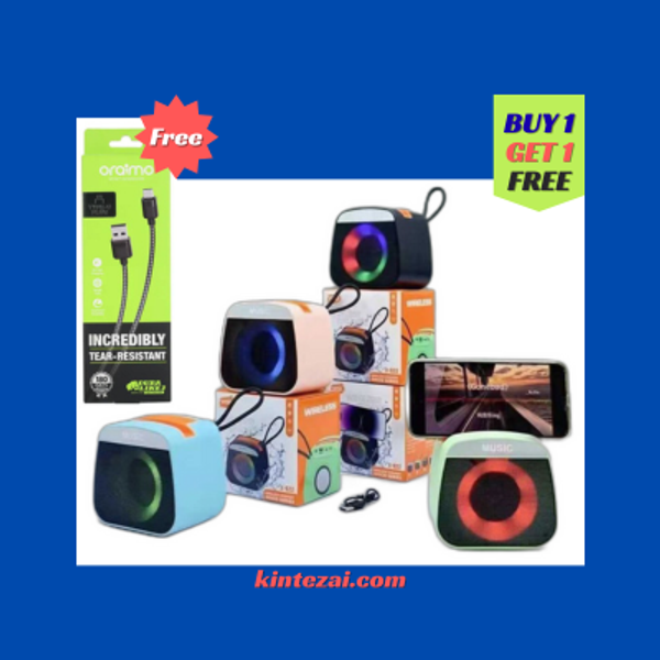 X922 Portable Wireless Speaker + FREE Oraimo Cable – Powerfull Sound, Free Bonus!