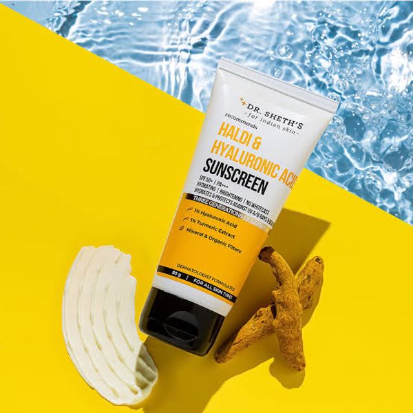 Dr. Sheth's Haldi & Hyaluronic Acid Sunscreen | Spf 50/pa+++ | -(50g)