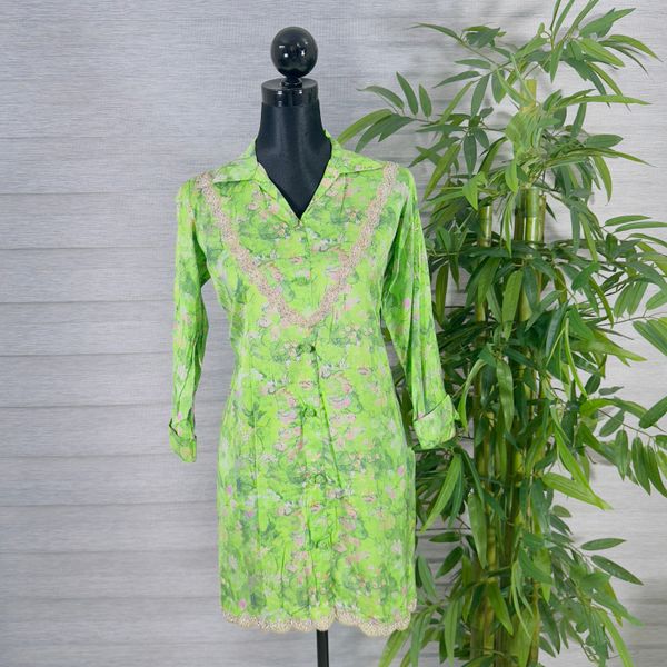 Mint Green Floral Printed 2-Piece Cord Set