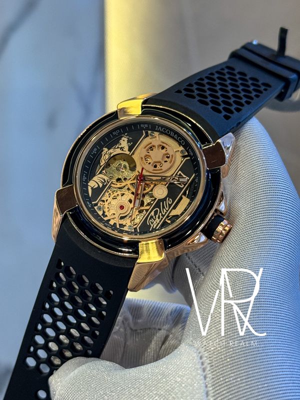 J&C CR7 AUTO-ROSE GOLD CASE,BLACK BELT