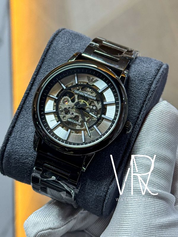ARMANI AUTO BLACK CHAIN ,WHITE DIAL