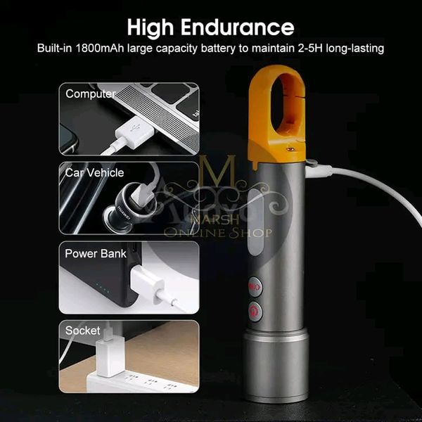 💥Auoyo Multifunctional COB Warning Zoomable Flashlight - Image 2